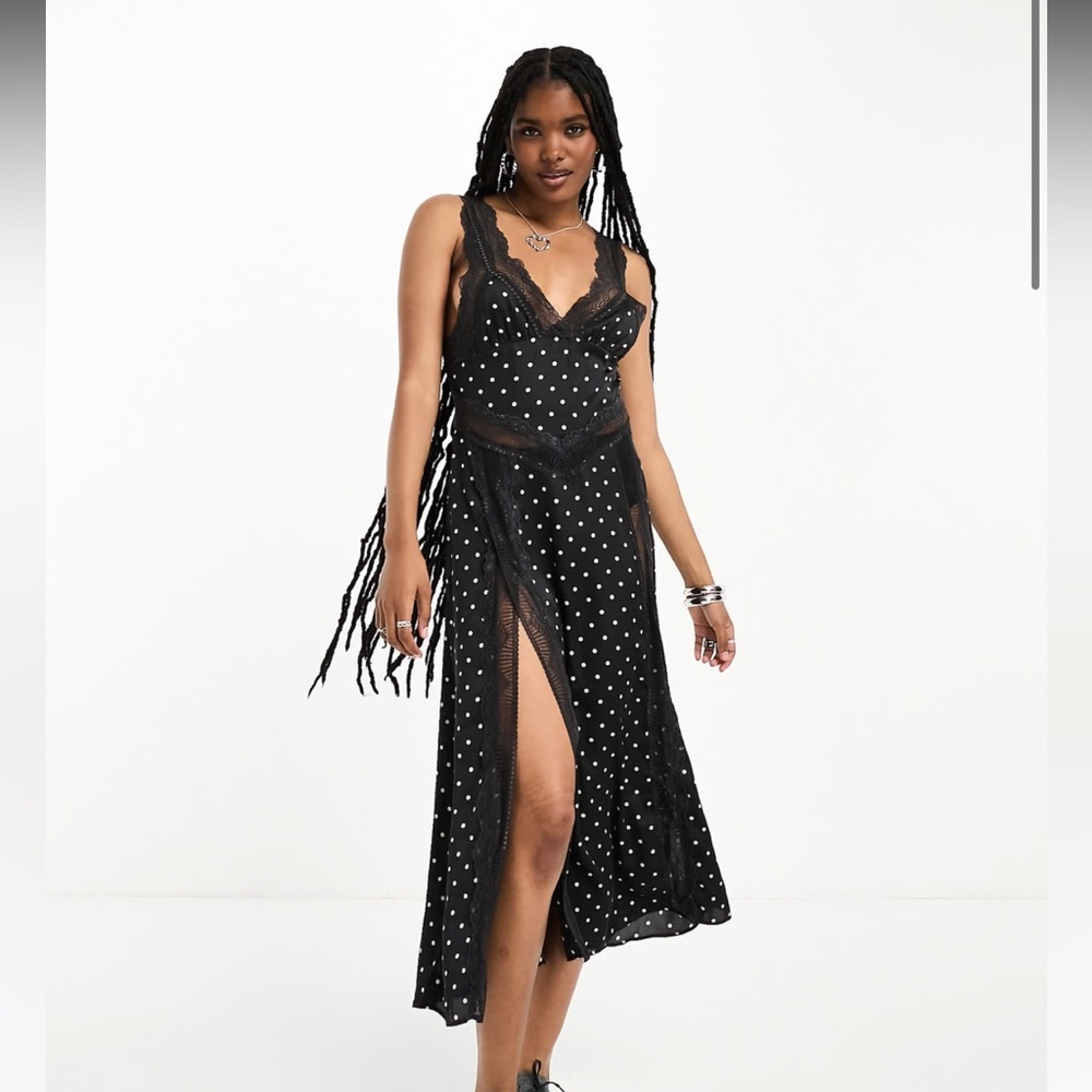 Free People Black and White Polka Dot Dress